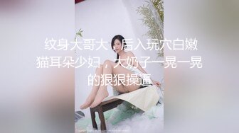  纹身大哥大，后入玩穴白嫩猫耳朵少妇，大奶子一晃一晃的狠狠操逼