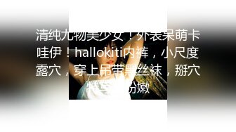 清纯尤物美少女！外表呆萌卡哇伊！hallokiti内裤，小尺度露穴，穿上吊带黑丝袜，掰穴特写超粉嫩