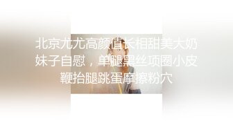 北京尤尤高颜值长相甜美大奶妹子自慰，单腿黑丝项圈小皮鞭抬腿跳蛋摩擦粉穴